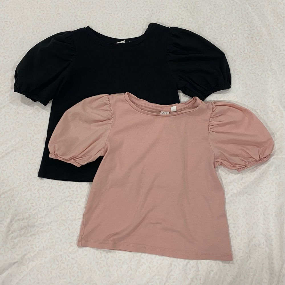 EUC GAP Kids Girls Puff Sleeve Tops Youth 100% Cotton